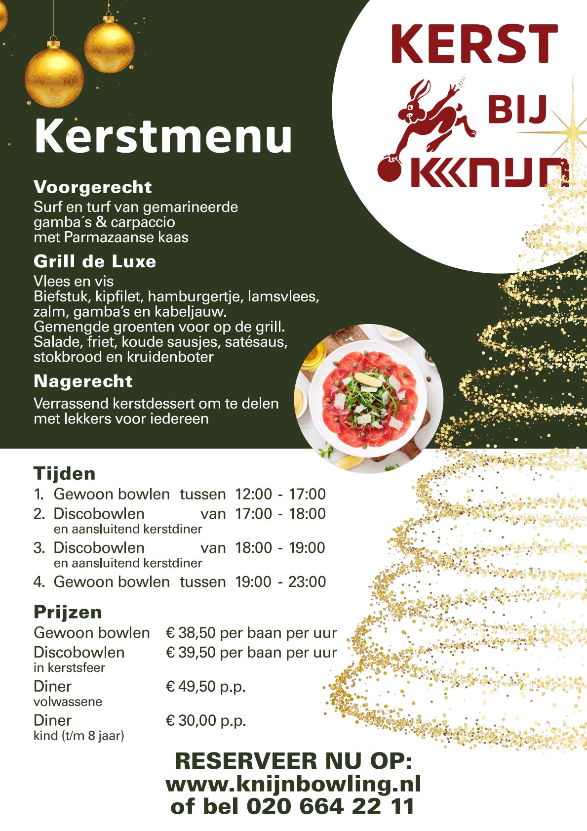 Disco bowlen met Kerstmenu